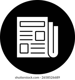 Newspaper vector icon. Can be used for printing, mobile and web applications.