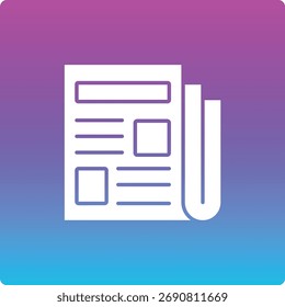 Icono de Vector de periódico. Se puede utilizar para aplicaciones de impresión, móviles y de Web.