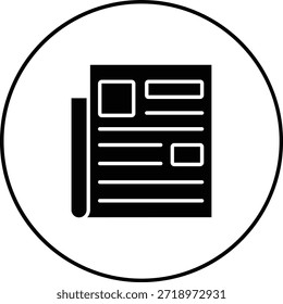 Ícone de vetor de jornal. Pode ser usado para impressão, aplicativos móveis e da Web.