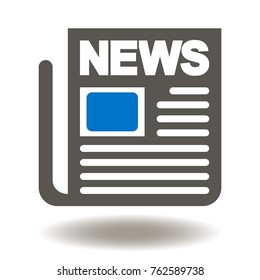 Newspaper Vector Icon concept. Journalism Media Information Technology Illustration. Daily News Logo. Breaking News Paper Symbol.