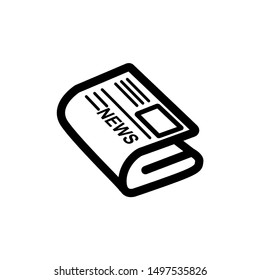Newspaper vector icon. flat icon of daily newspaper