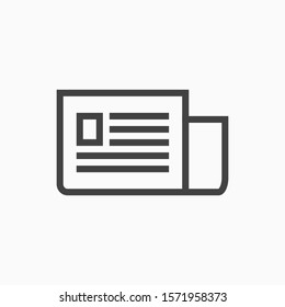 Newspaper vector icon. flat icon of daily newspaper style for mobile and desktop app