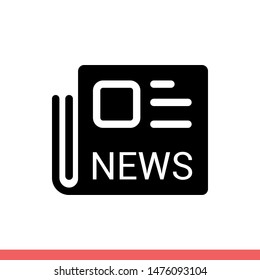 Newspaper vector icon, gazette symbol. Simple, flat design for web or mobile app