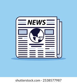 Newspaper Vector Icon Illustration. Daily News Paper Flat Icon
