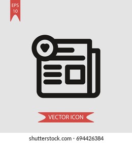 Newspaper vector icon, illustration symbol