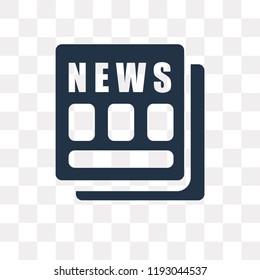 Newspaper vector icon isolated on transparent background, Newspaper transparency concept can be used web and mobile
