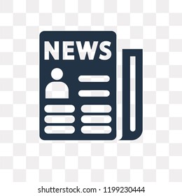 Newspaper vector icon isolated on transparent background, Newspaper transparency concept can be used web and mobile