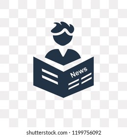Newspaper vector icon isolated on transparent background, Newspaper transparency concept can be used web and mobile