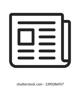Newspaper vector icon isolated on white background