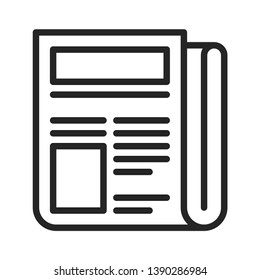 Newspaper vector icon isolated on white background