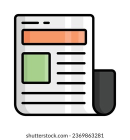 ZeitungsVektorsymbol einzeln auf weißem Hintergrund