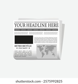 Newspaper Vector Icon Isolated on White Background Clean Design On White Background