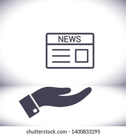 Newspaper  vector icon , lorem ipsum Flat design
