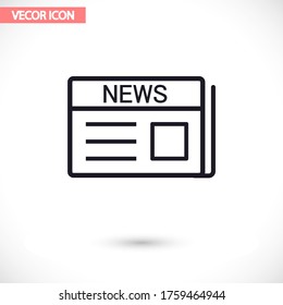 Newspaper vector icon , lorem ipsum Flat design