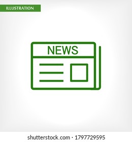 Icono vectorial del periódico, lorem ipsum Diseño plano
