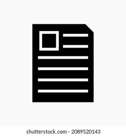 Zeitungsvektorsymbol, Medien, Pressesymbol. Moderne, einfache flache Vektorgrafik für Webseiten oder mobile App