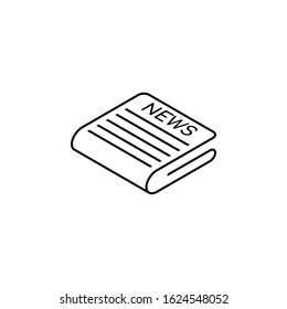 Newspaper vector icon. Media symbol