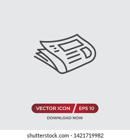 Newspaper vector icon in modern design style for web site and mobile app