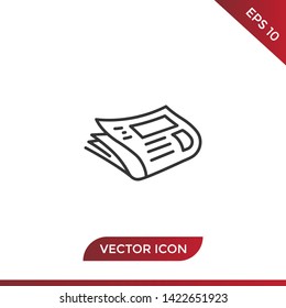 Newspaper vector icon in modern design style for web site and mobile app
