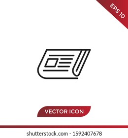 Newspaper vector icon in modern design style for web site and mobile app