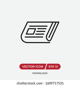 Newspaper vector icon in modern design style for web site and mobile app