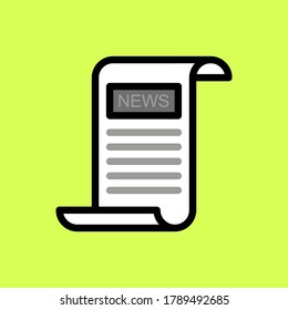 Newspaper vector icon on background
