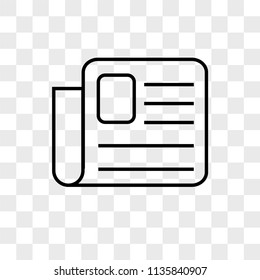 Newspaper vector icon on transparent background, Newspaper icon