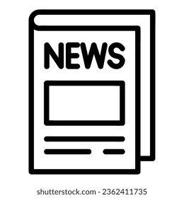 Newspaper Vector Icon, Outline style icon, from Advertisement icons collection, isolated on white Background.
