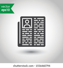 Newspaper vector icon. Newspaper sign design. EPS 10 newspaper flat symbol pictogram