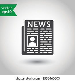 Newspaper vector icon. Newspaper sign design. EPS 10 newspaper flat symbol pictogram