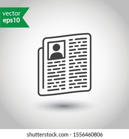 Newspaper vector icon. Newspaper sign design. EPS 10 newspaper flat symbol pictogram