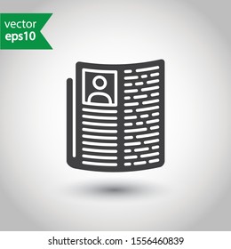 Newspaper vector icon. Newspaper sign design. EPS 10 newspaper flat symbol pictogram