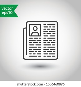 Newspaper vector icon. Newspaper sign design. EPS 10 newspaper flat symbol pictogram