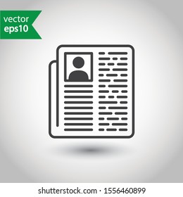 Newspaper vector icon. Newspaper sign design. EPS 10 newspaper flat symbol pictogram