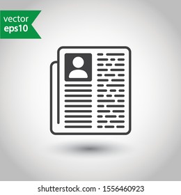 Newspaper vector icon. Newspaper sign design. EPS 10 newspaper flat symbol pictogram
