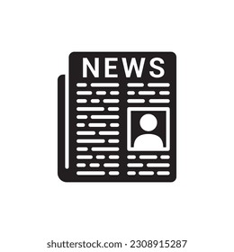 Vektorsymbol der Zeitung. Design der Zeitungsschilder. Piktogramm für Zeitungsebene UX-UI-Symbol