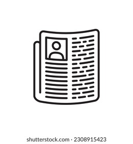 Newspaper vector icon. Newspaper sign design. Newspaper flat symbol pictogram. UX UI icon