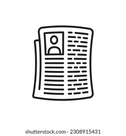 Icono vectorial del periódico. Diseño de letreros de periódicos. Pictograma de símbolo plano del periódico. icono de interfaz de usuario de UX