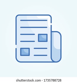 Ilustración de estilo de icono vectorial de periódico. Símbolos de comunicación. EPS 10