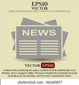 Newspaper vector icon or symbol