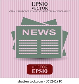 Newspaper vector icon or symbol