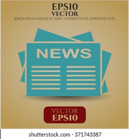 Newspaper vector icon or symbol