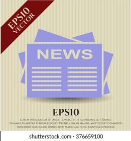 Newspaper vector icon or symbol