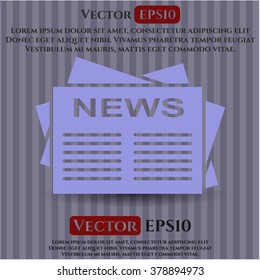 Newspaper vector icon or symbol