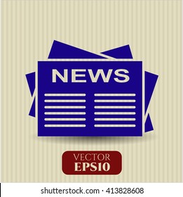 Newspaper vector icon or symbol