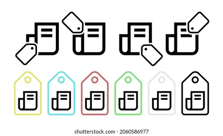 Newspaper vector icon in tag set illustration for ui and ux, website or mobile application