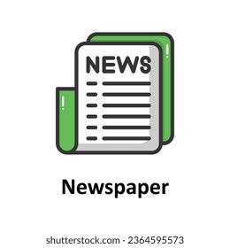 Icono vectorial de periódico que puede modificar o editar fácilmente

