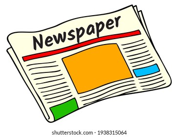 newspaper vector illustration,
isolated on white background.top view