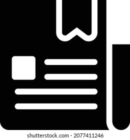 newspaper vector illustration isolated on a transparent background . glyph vector icons for concept or web graphics.