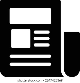 Zeitung, Vektorgrafik auf transparentem Hintergrund. Hochwertige Symbole. Glyphen Vektorsymbole für Konzept und Grafikdesign.